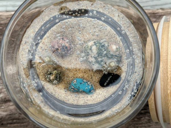 Lake Michigan Leland Blue Gel Candle Top