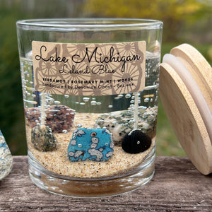 Lake Michigan Leland Blue Gel Candle Front