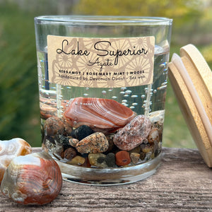 Lake Superior Agate Gel Candle Front