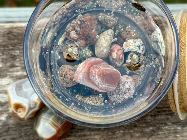 Lake Superior Agate Gel Candle Top