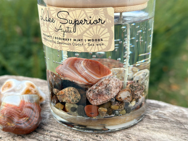 Lake Superior Agate Gel Candle Side