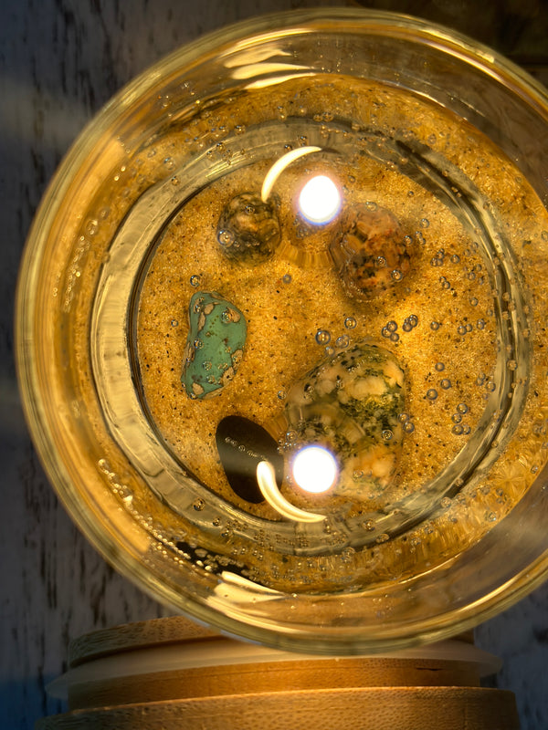 Lake Michigan Leland Blue Beach Gel Candle Top Burn