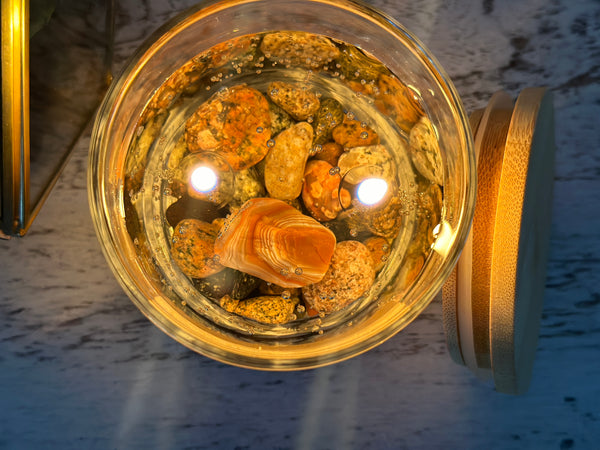 Double Wick Lake Superior Agate Gel Candle