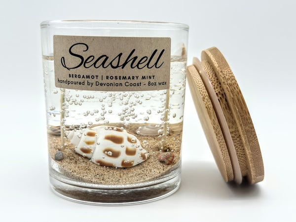 Double Wick Sea Shell Ocean Beach Clear Gel Candle