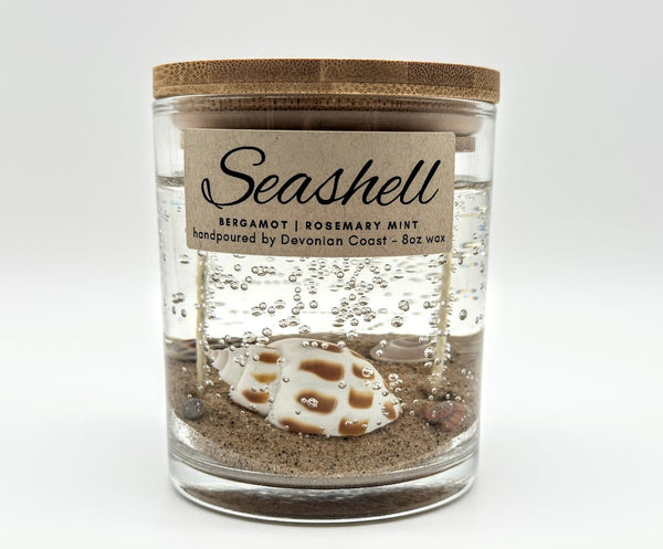 Double Wick Sea Shell Ocean Beach Clear Gel Candle