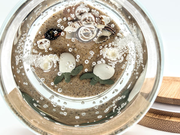 Double Wick Sea Turtle Hatchlings Ocean Beach Clear Gel Candle