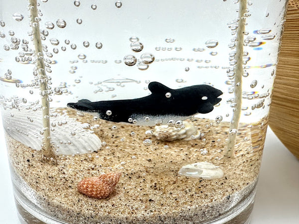 Double Wick Orca Killer Whale Ocean Beach Clear Gel Candle
