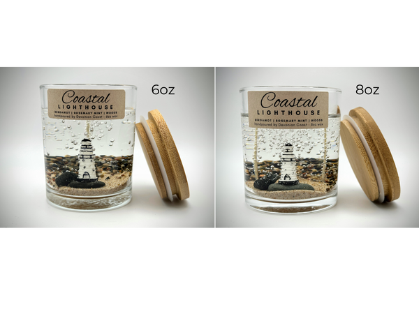 Coastal Lighthouse Clear Gel Candle | Customizable