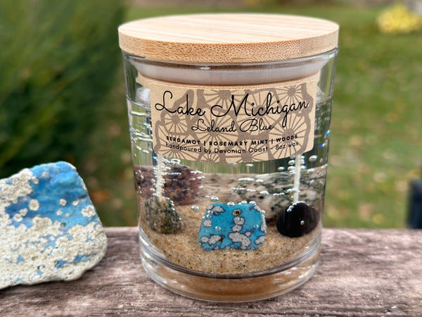 Lake Michigan Leland Blue Gel Candle Lid