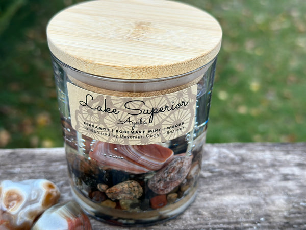 Lake Superior Agate Gel Candle Label