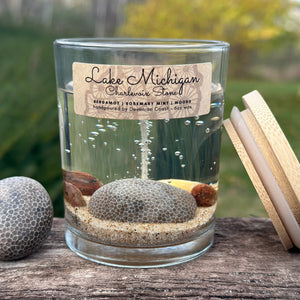 Lake Michigan Charlevoix Stone Gel Candle Front