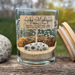 Petoskey stone gel candle front
