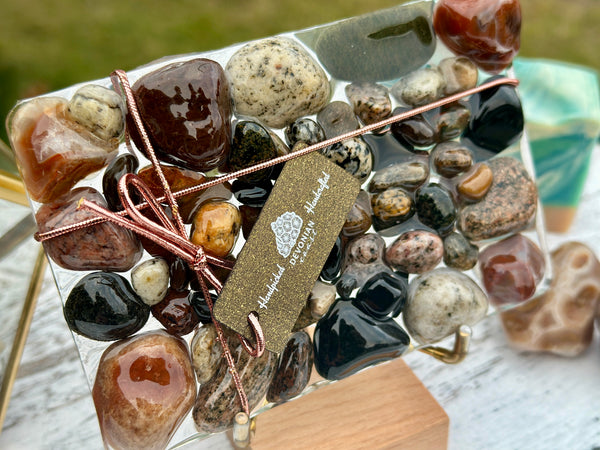 Lake Superior Agate Soap Dish Stand