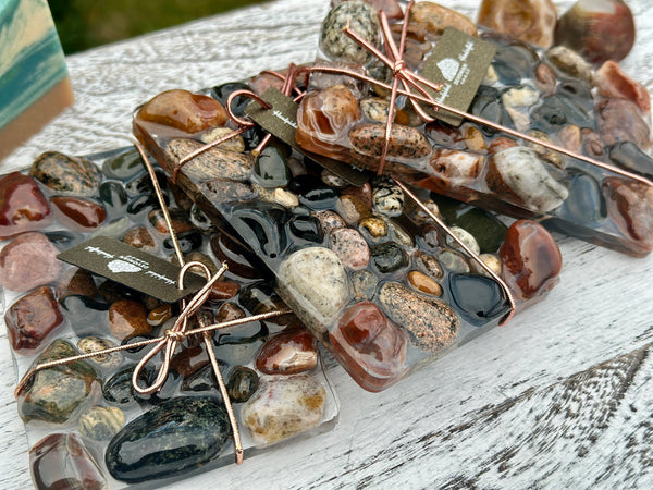 Lake Superior Agate Soap Dish Set of 3