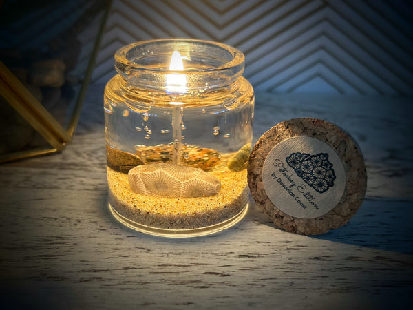 Mini Petoskey Stone Beach Candle | Hand-Crafted Hand-Poured