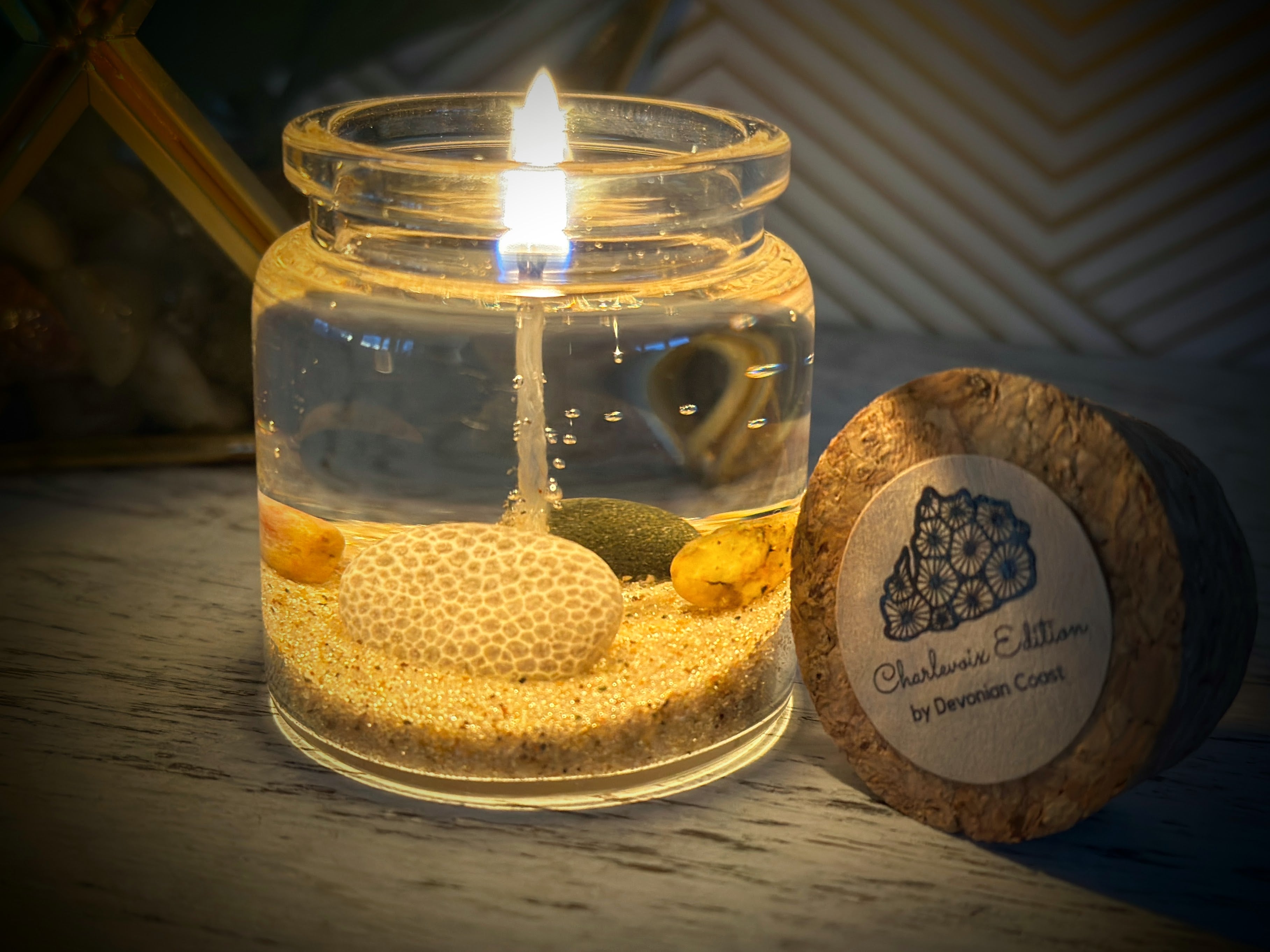 Double Wick Petoskey Stone Beach Gel Candle