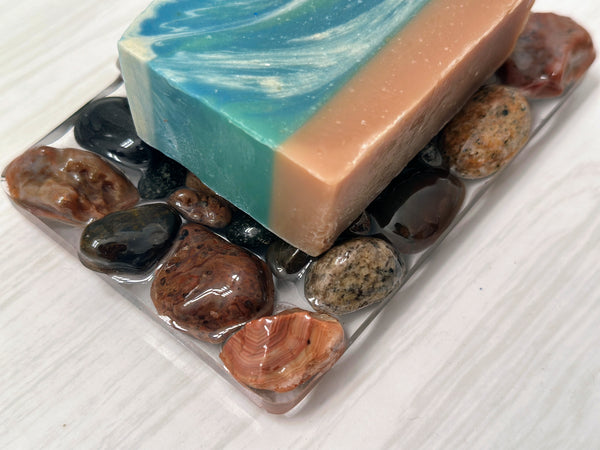 Lake Superior Agate Soap Dish with Soap