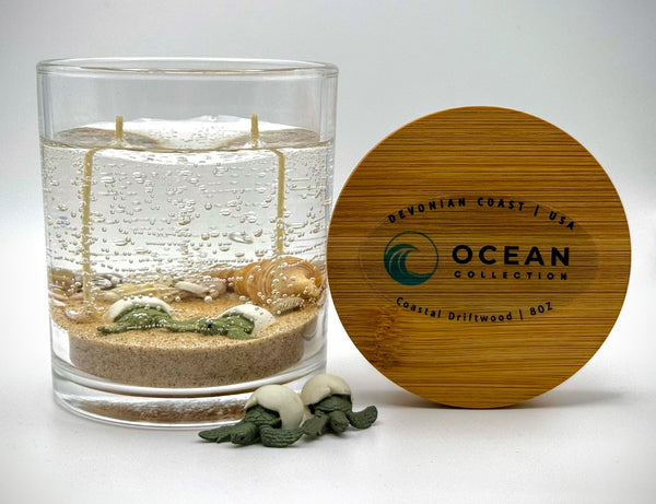 Sea Turtle Hatchlings Ocean Beach Clear Gel Candle