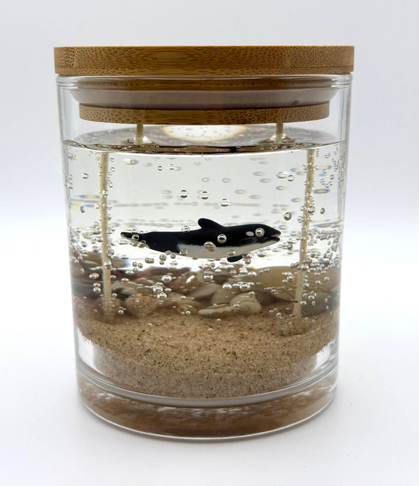 Orca Killer Whale Ocean Beach Clear Gel Candle