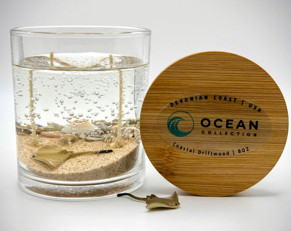 Stingray Ocean Beach Clear Gel Candle