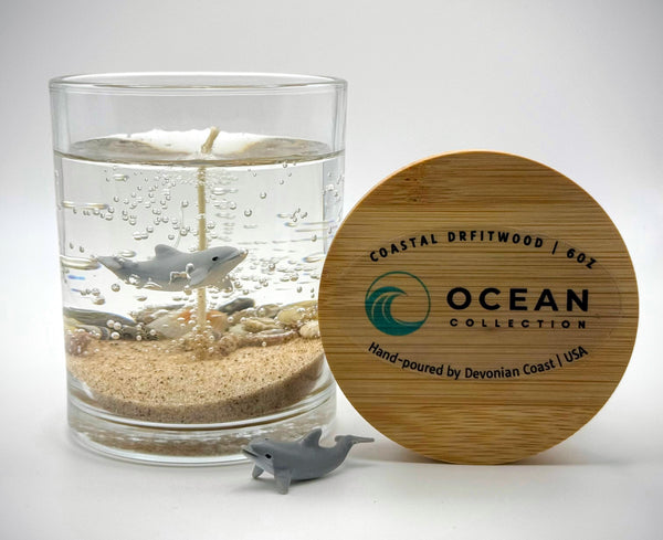 Dolphin Ocean Beach Clear Gel Candle