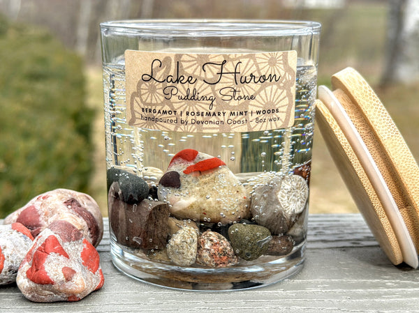 Lake Huron Pudding Stone Gel Candle Front