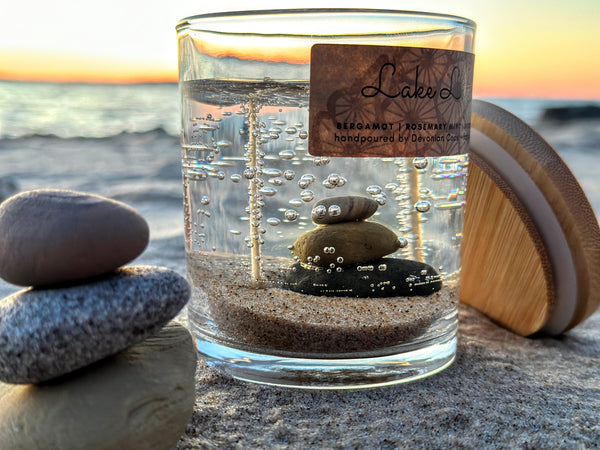 Lake Life Stone Cairn Gel Candle | "The Perfect Lake Lover's Gift!"