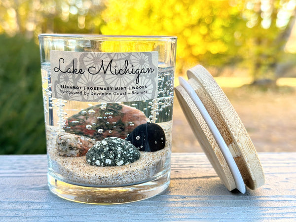 Double Wick Lake Michigan Beach Clear Gel Candle