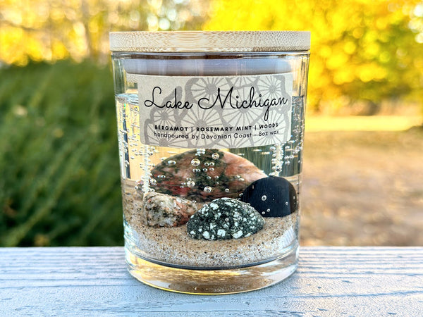 Double Wick Lake Michigan Beach Clear Gel Candle