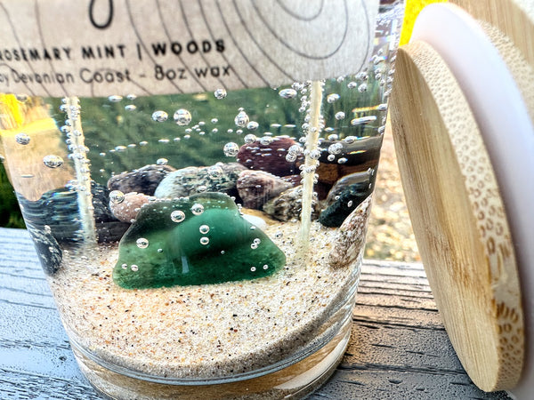 Double Wick Beach Glass Gel Candle