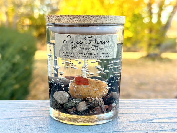 1 Wick Lake Huron Pudding Stone Gel Candle