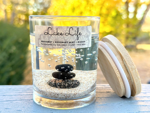 1-Wick Lake Life Stone Cairn Gel Candle | "The Perfect Lake Lover's Gift!"