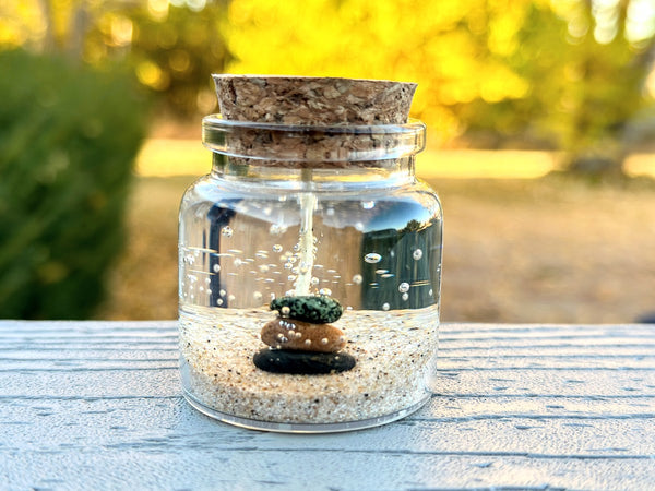 Mini Lake Life Stone Cairn Gel Candle