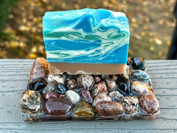 Premium Natural Lake Stone Soap Dish | Trinket Dish | Spoon Rest