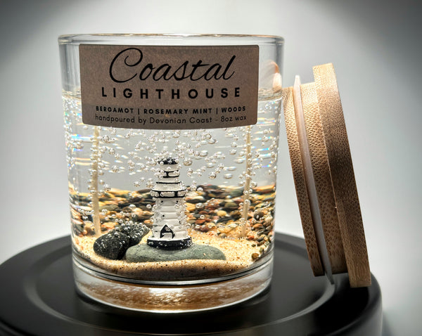 Coastal Lighthouse Clear Gel Candle | Customizable