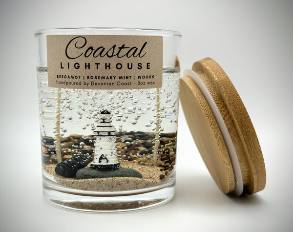 Coastal Lighthouse Clear Gel Candle | Customizable