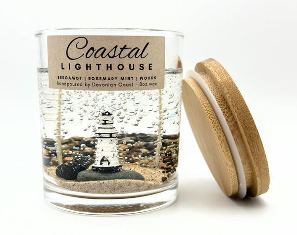 Coastal Lighthouse Clear Gel Candle | Customizable
