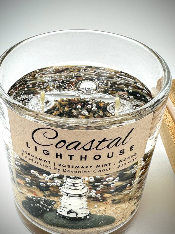 Coastal Lighthouse Clear Gel Candle | Customizable