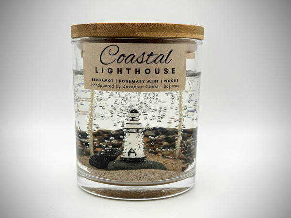 Coastal Lighthouse Clear Gel Candle | Customizable