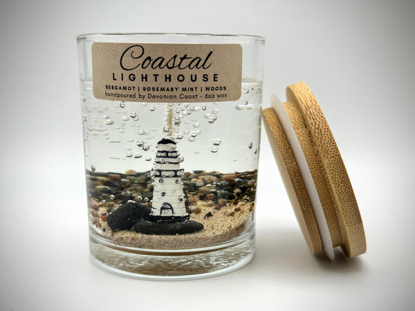 Coastal Lighthouse Clear Gel Candle | Customizable