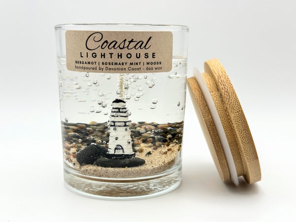 Coastal Lighthouse Clear Gel Candle | Customizable