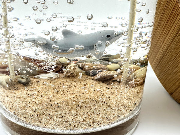 Double Wick Dolphin Ocean Beach Clear Gel Candle