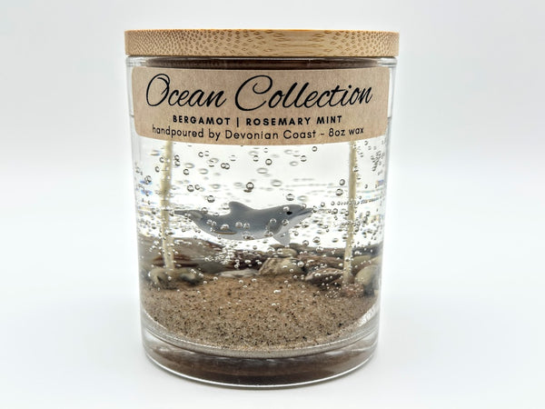 Double Wick Dolphin Ocean Beach Clear Gel Candle