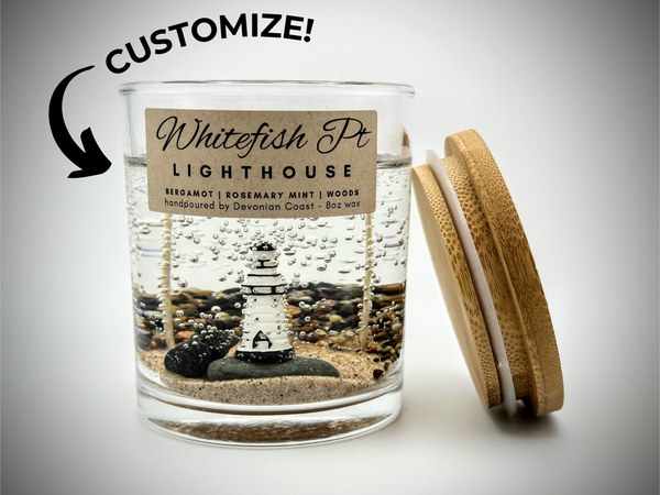 Coastal Lighthouse Clear Gel Candle | Customizable